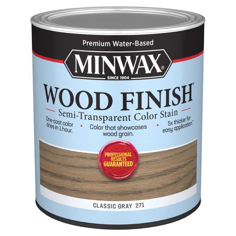 Minwax Wood Finish Semi-Transparent Classic Gray Water-Based Acrylic Emulsion Wood Finish 1 qt