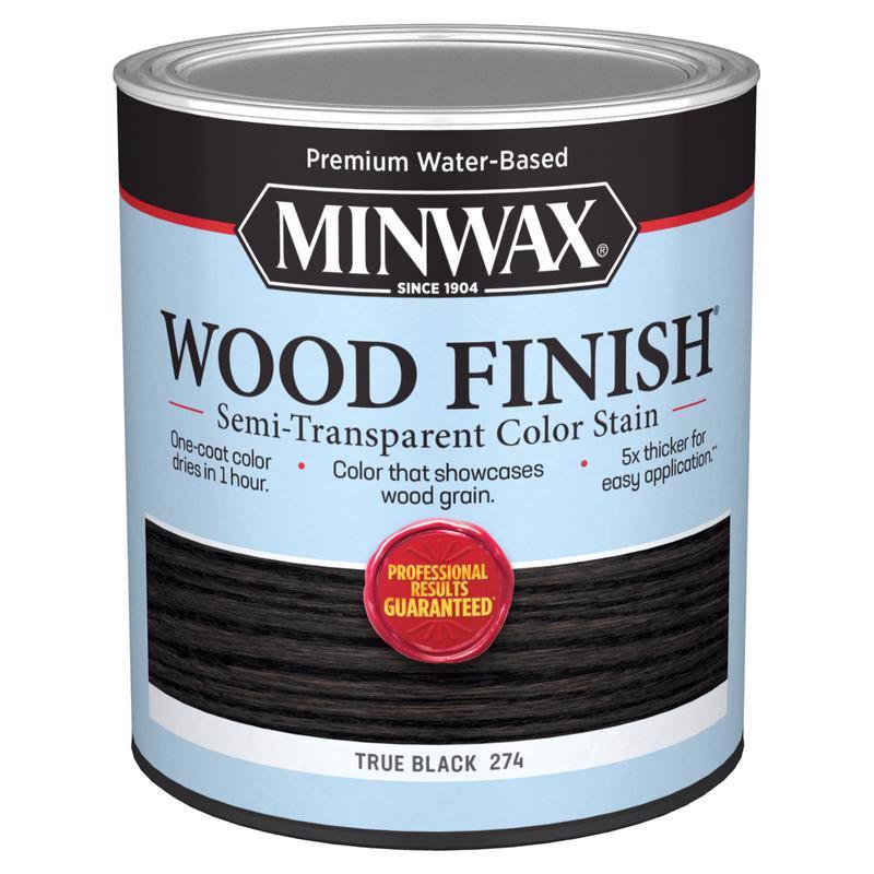 Minwax Wood Finish Semi-Transparent True Black Water-Based Acrylic Emulsion Wood Finish 1 qt