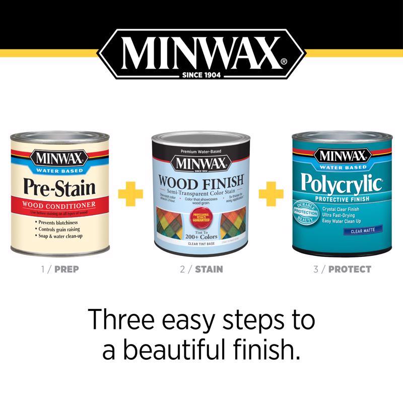 Minwax Wood Finish Semi-Transparent True Black Water-Based Acrylic Emulsion Wood Finish 1 qt