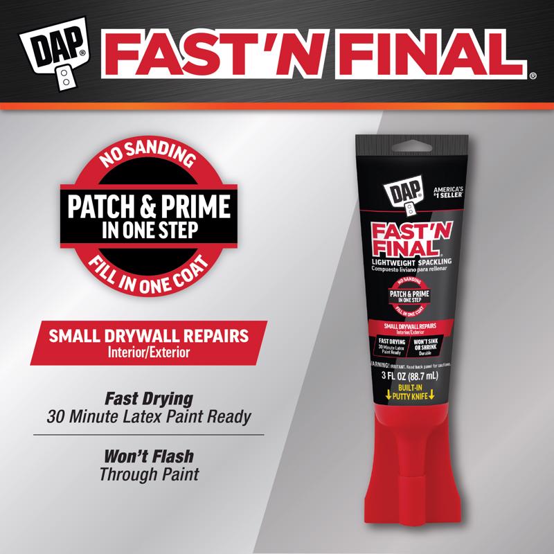 DAP Fast 'N Final Ready to Use Off-White Lightweight Spackling Compound 3 oz
