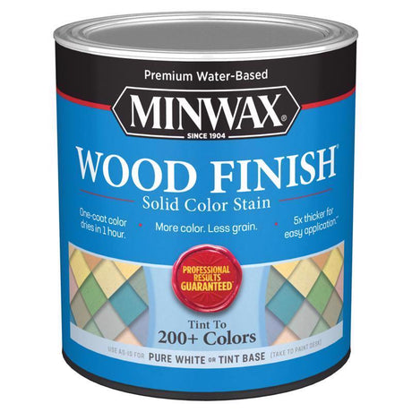 Minwax Wood Finish Water-Based Solid Pure White Tint Base Water-Based Wood Finish 1 qt