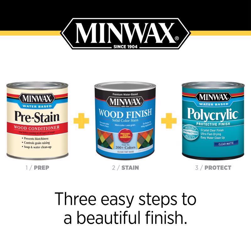 Minwax Wood Finish Water-Based Solid Pure White Tint Base Water-Based Wood Finish 1 qt