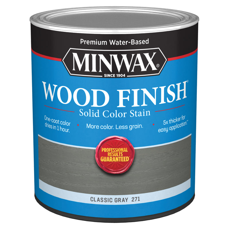 Minwax Wood Finish Solid Classic Gray Water-Based Wood Stain 1 qt