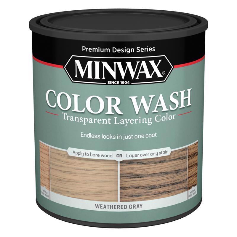 Minwax Color Wash Transparent Weathered Gray Water-Based Wood Stain 1 qt