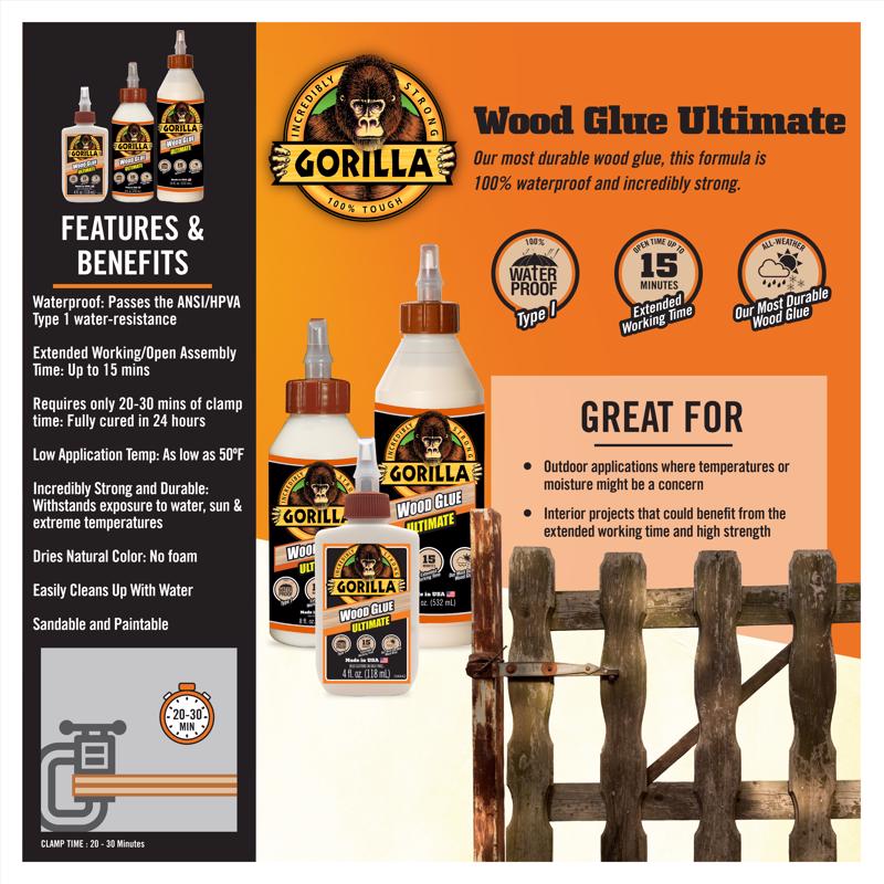 Gorilla Extra Strength Wood Glue 8 oz