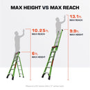 Little Giant King Kombo 10 ft. H Fiberglass Telescoping Multi-Position Ladder Type IAA 375 lb. capac