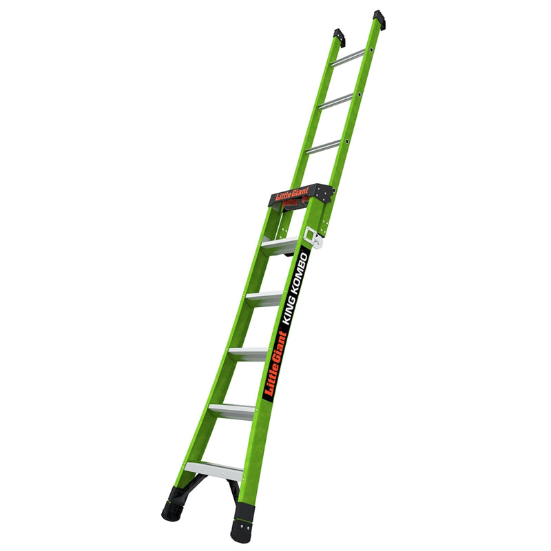 Little Giant King Kombo 10 ft. H Fiberglass Telescoping Multi-Position Ladder Type IAA 375 lb. capac