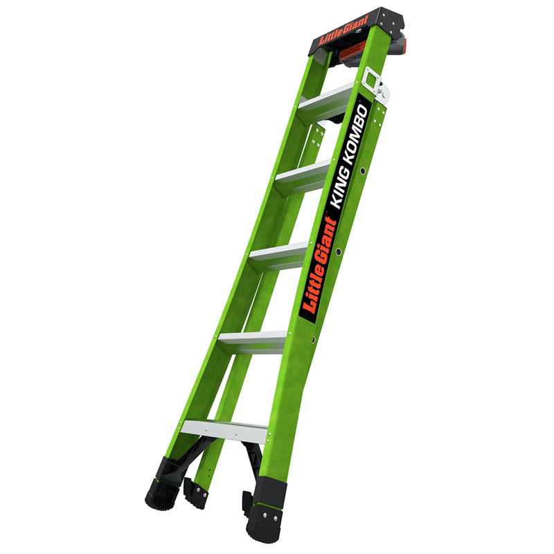 Little Giant King Kombo 10 ft. H Fiberglass Telescoping Multi-Position Ladder Type IAA 375 lb. capac