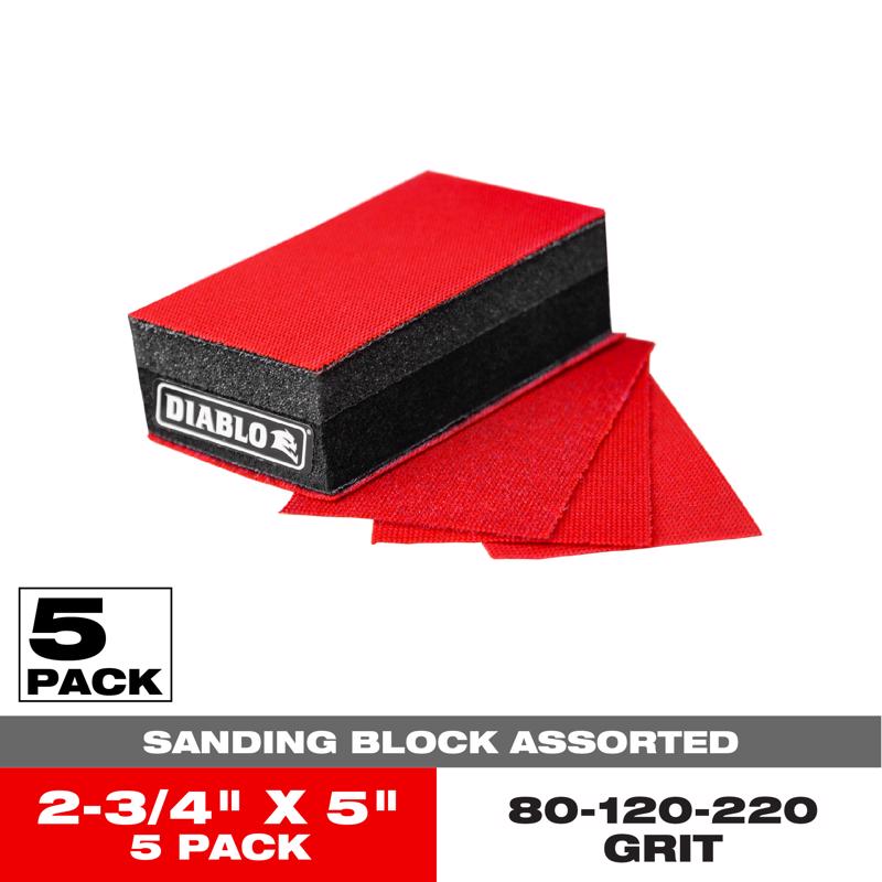 Diablo Reusable 5 in. L X 2-3/4 in. W Wet/Dry Hand Sanding Pad