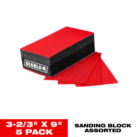 Diablo 9 in. L X 3-2/3 in. W Assorted Grit Assorted Block Hand Sanding Pad