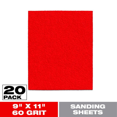 Diablo 11 in. L X 9 in. W 60 Grit Aluminum Oxide Sanding Sheet 20 pk
