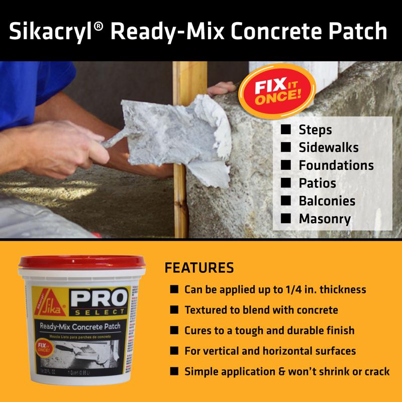 Sika Pro Select Concrete Patch 1 qt Gray