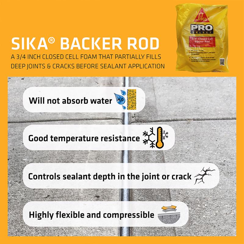 Sika Closed-Cell Expansion Foam Backer Rod 20 ft. L X 0.75 in. D