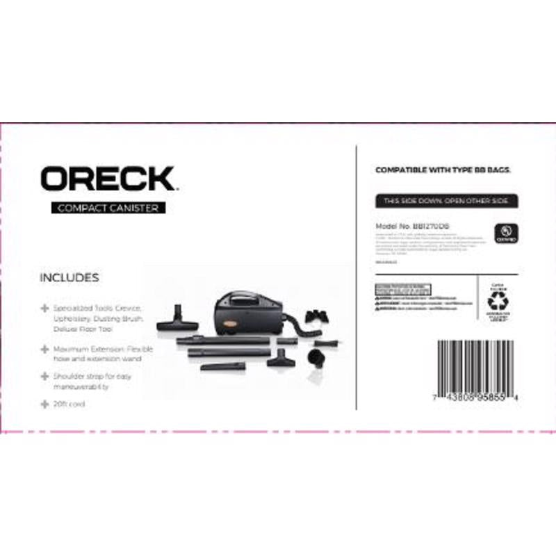 Oreck Bagged Corded HEPA Filter Canister Vacuum