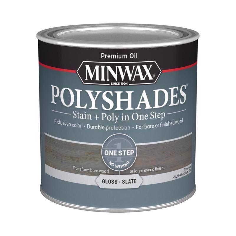 Minwax Polyshades Semi-Transparent Gloss Slate Oil-Based Stain/Polyurethane Finish 0.5 pt