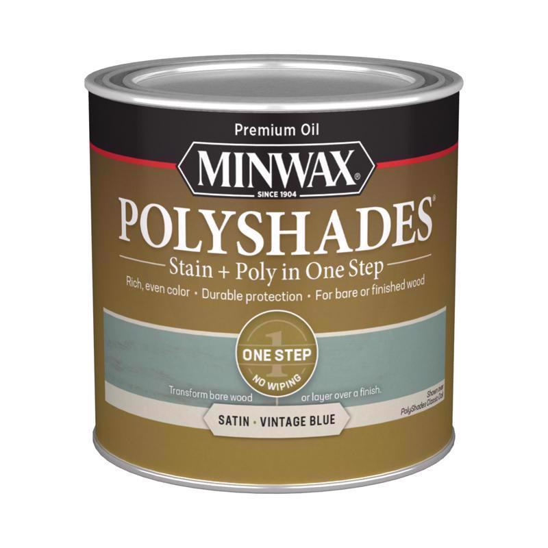 Minwax Polyshades Semi-Transparent Satin Vintage Blue Oil-Based Stain/Polyurethane Finish 0.5 pt