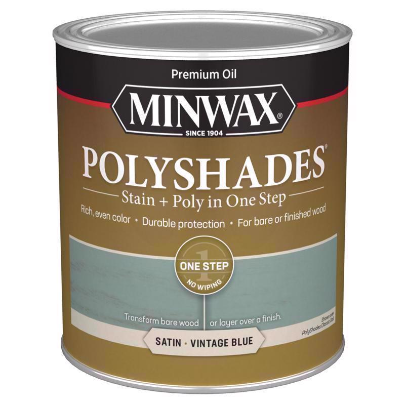 Minwax Polyshades Semi-Transparent Satin Vintage Blue Stain/Polyurethane Finish 1 qt