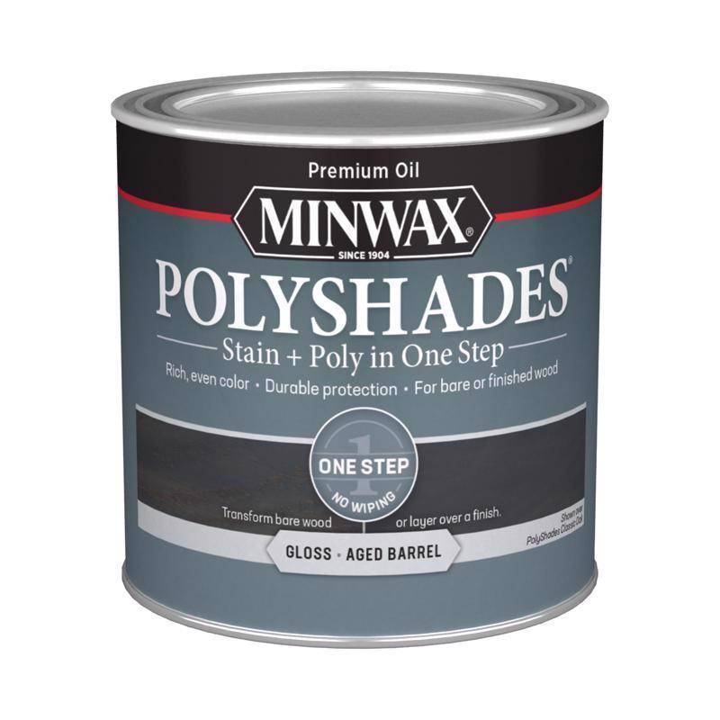 Minwax PolyShades Semi-Transparent Gloss Aged Barrel Stain/Polyurethane Finish 0.5 pt