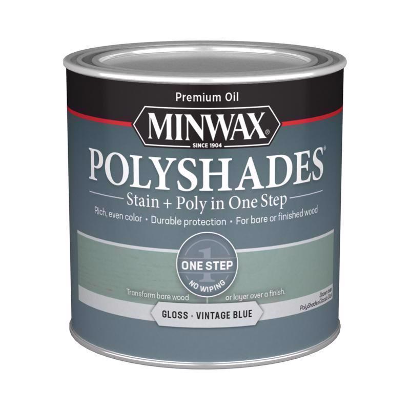 Minwax PolyShades Semi-Transparent Gloss Vintage Blue Stain/Polyurethane Finish 0.5 pt