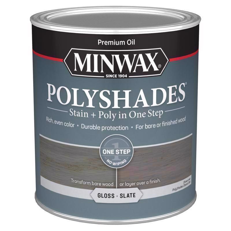 Minwax PolyShades Semi-Transparent Gloss Slate Oil-Based Stain/Polyurethane Finish 1 qt