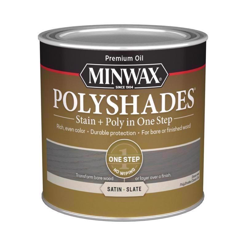 Minwax PolyShades Semi-Transparent Satin Slate Oil-Based Stain/Polyurethane Finish 0.5 pt