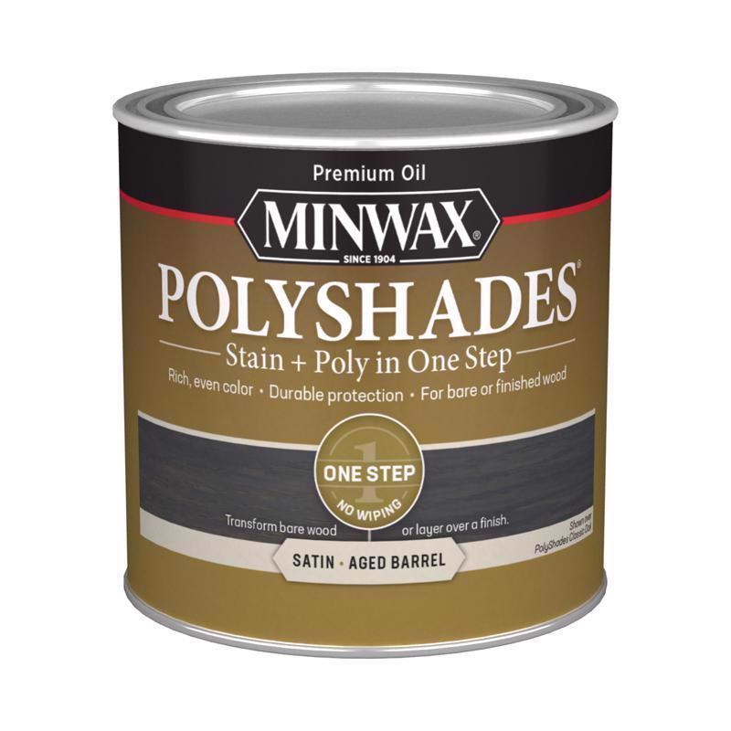 Minwax PolyShades Semi-Transparent Satin Aged Barrel Stain/Polyurethane Finish 0.5 pt