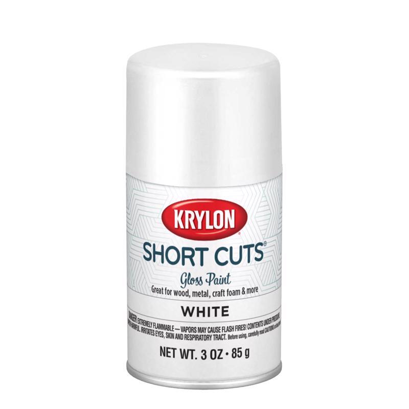 Krylon Short Cuts Gloss White Spray Paint 3 oz