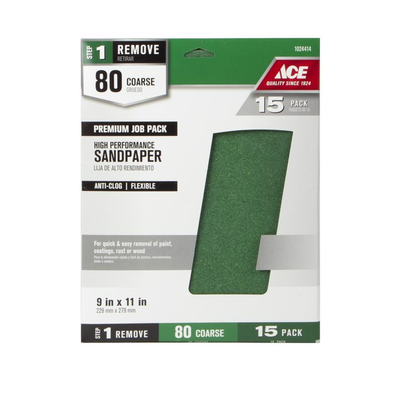 SANDPAPER 9X11" 80G 15PK