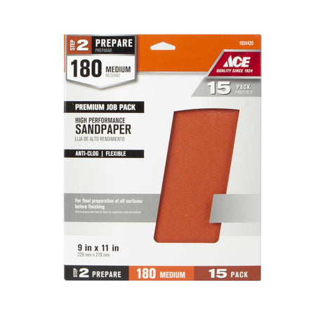 SANDPAPER 9X11" 180G 15P