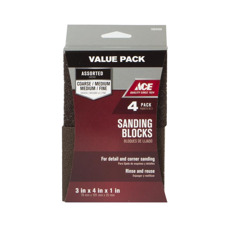 SANDING SPONGE ASST 4PK