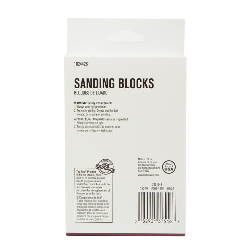 Ace 4 in. L X 3 in. W X 1 in. Assorted Grit Assorted Small Area Sanding Sponge