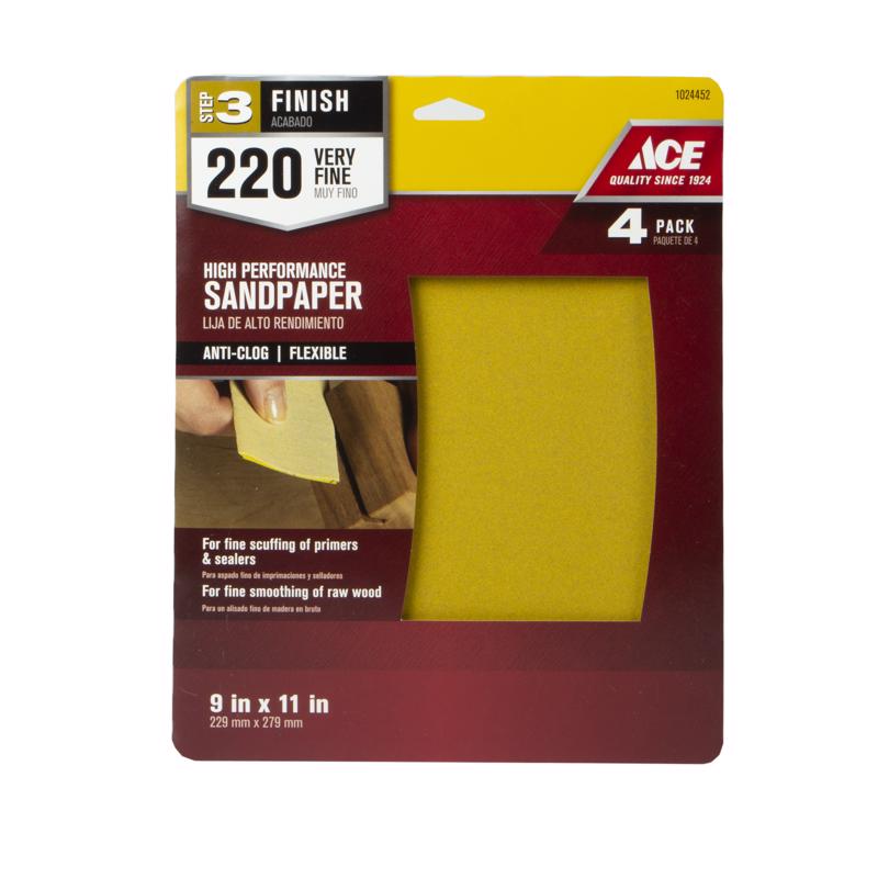 SANDPAPER 9X11" 220G 4PK