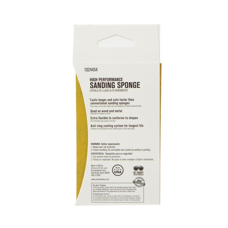 Ace 5 in. L X 3 in. W X 1 in. 220 Grit Extra Fine 2-Sided Sanding Sponge