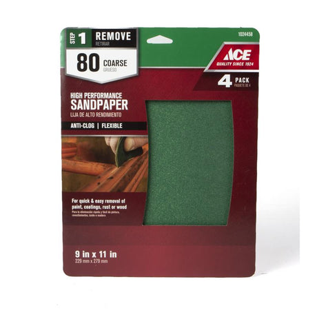 SANDPAPER 9X11" 80G 4PK