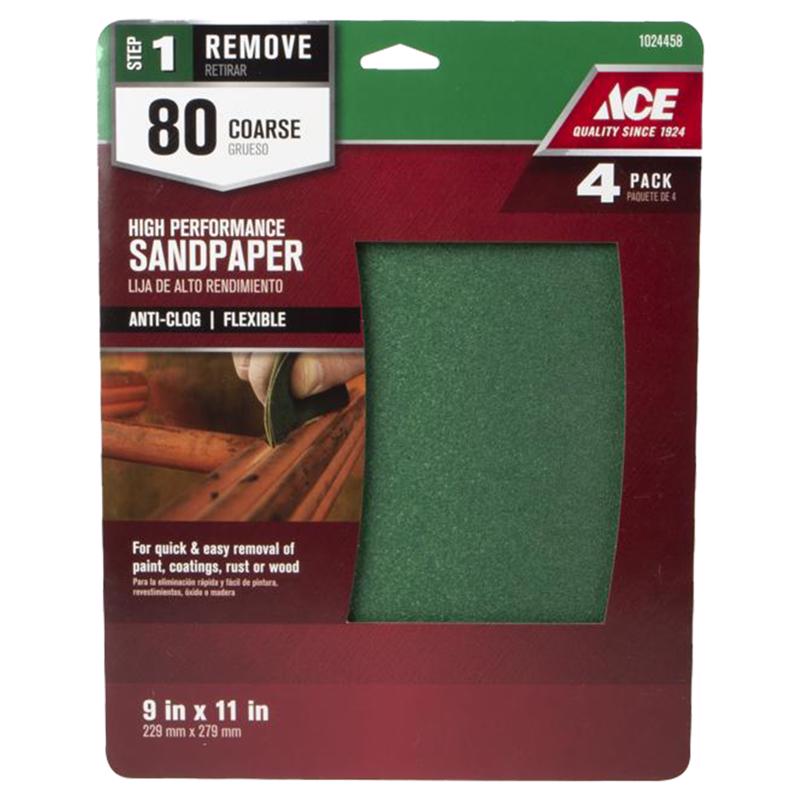 SANDPAPER 9X11" 80G 4PK