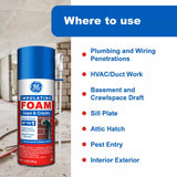 GE White Foam Gaps and Cracks Insulating Sealant 12 oz