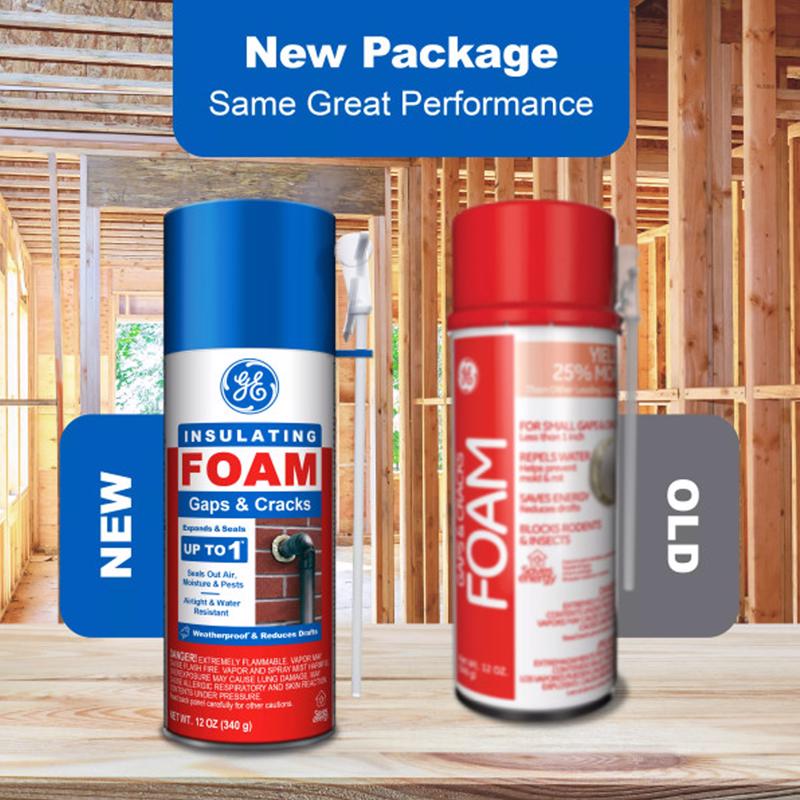 GE White Foam Gaps and Cracks Insulating Sealant 12 oz