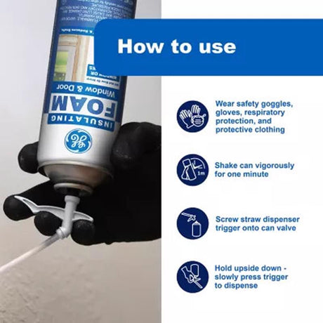 GE White Foam Window and Door Insulating Sealant 12 oz