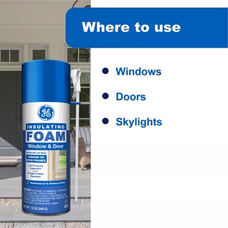 GE White Foam Window and Door Insulating Sealant 12 oz