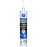 GE Supreme Silicone Caulk Waterproof Sealant 10 oz Cartridge White Pack of 12