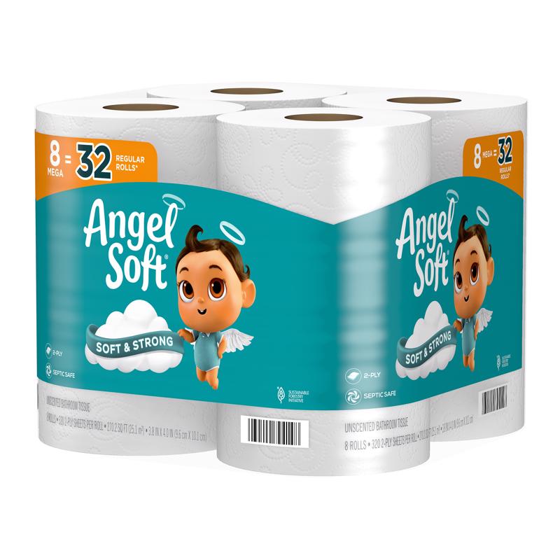 Angel Soft Toilet Paper 8 Rolls 320 sheet 270.2 sq ft