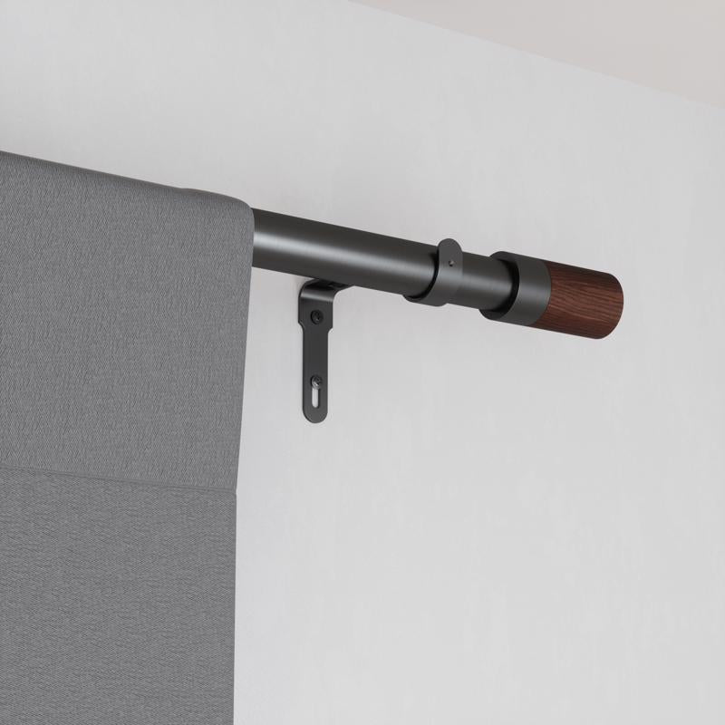 Umbra Blok Gun Metal Gray Modern Curtain Rod 36 in. L X 72 in. L