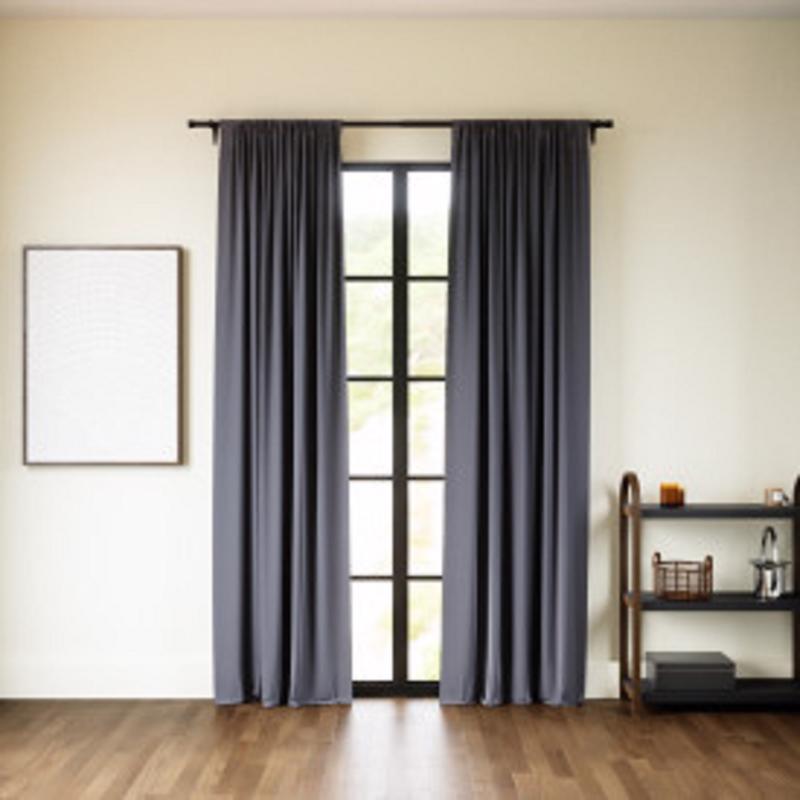 Umbra Twilight Charcoal Blackout Curtains 52 in. W X 84 in. L