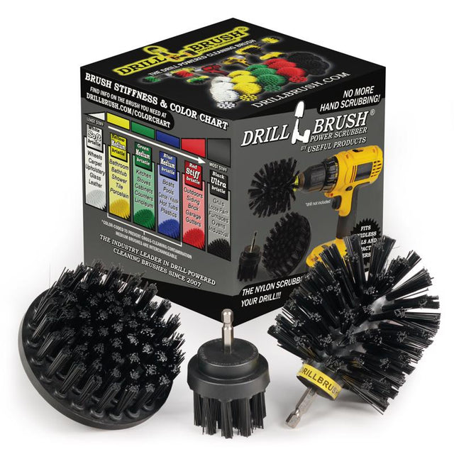 DRILL BRUSH SET BLK 3PC