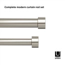 Umbra Cappa Nickel Silver Double Curtain Rod 120 in. L X 180 in. L