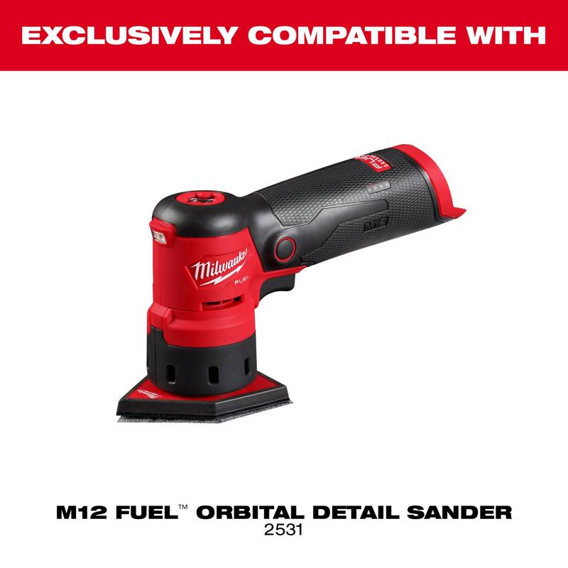 Milwaukee M12 3.75 in. L X 3.625 in. W Aluminum Oxide 120 Grit Medium Sanding Sheet