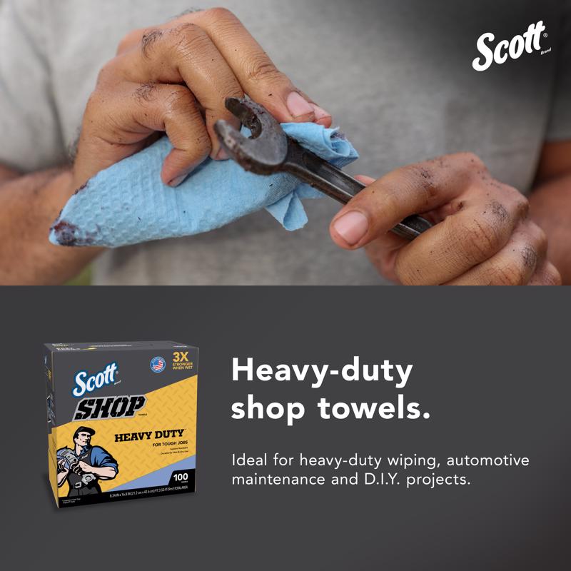 Scott Non-Woven Fibers Shop Towels 16.8 in. W X 8.34 in. L 100 sheet 1 pk