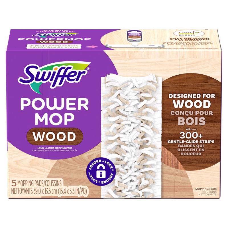 Swiffer Power Mop 15.4 in. Wet and Dry Microfiber Mop Refill 5 pk