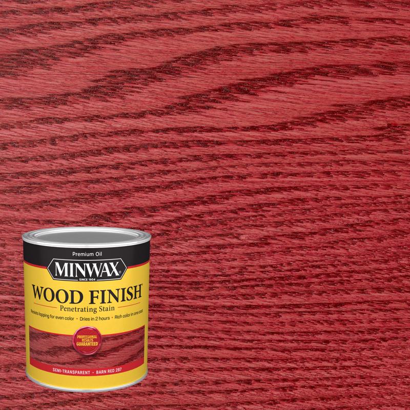 Minwax Wood Finish Semi-Transparent Barn Red Oil-Based Penetrating Wood Stain 1 qt