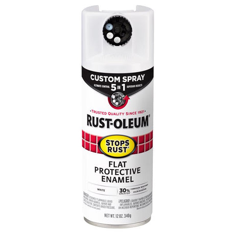 Rust-Oleum Stops Rust Custom Spray 5-in-1 Flat White Spray Paint 12 oz